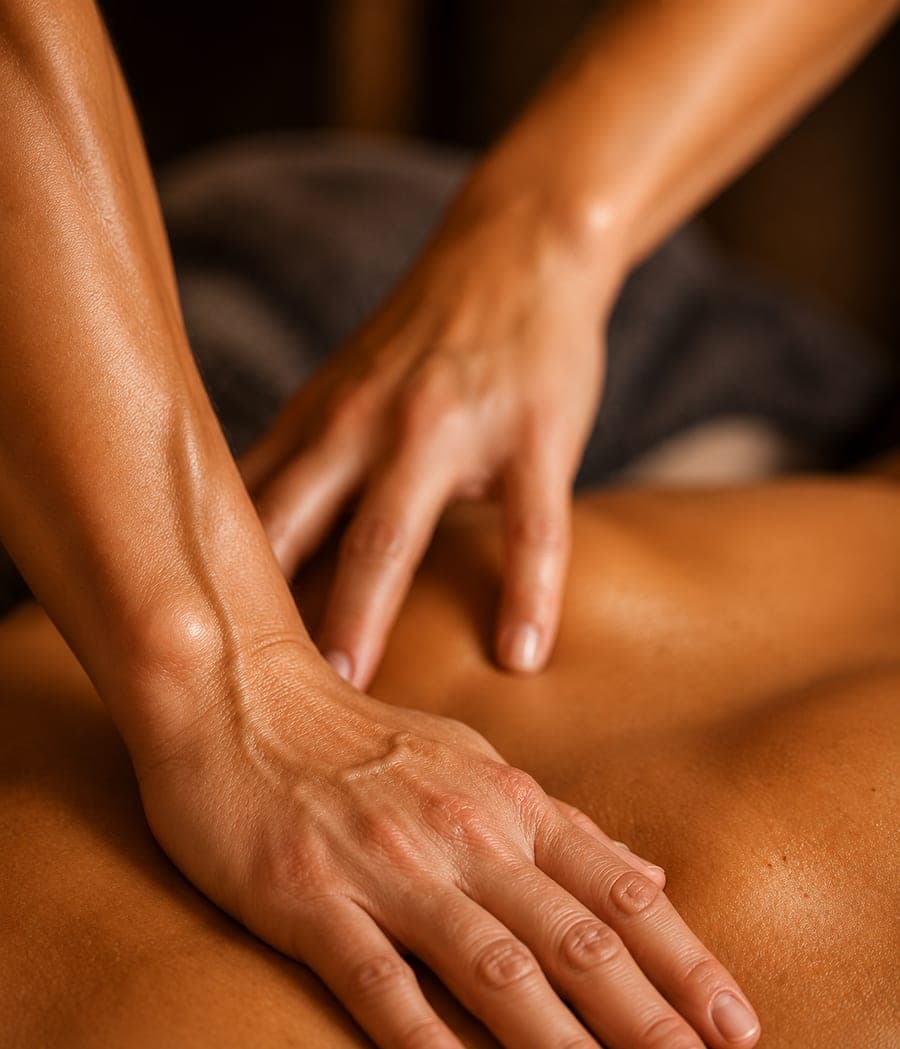 Massage des avant-bras à l'huile chaude